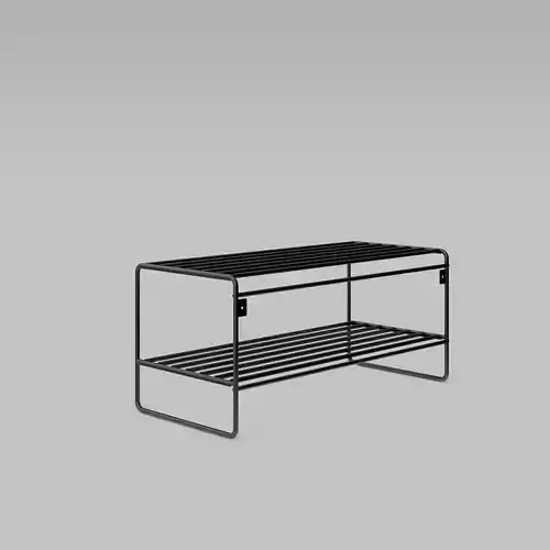 Metal Shoe Rack Black