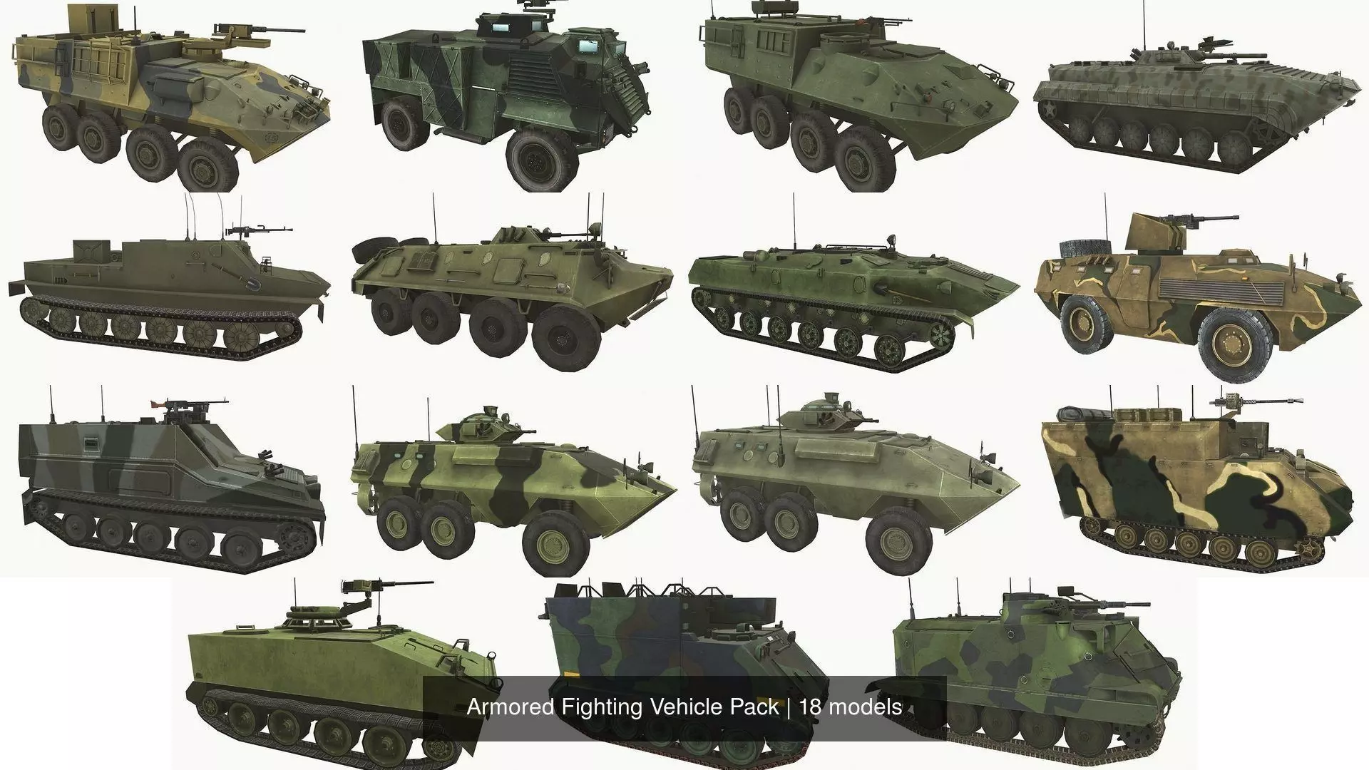 Armored Fighting Vehicle Pack 3D Model Collection_0