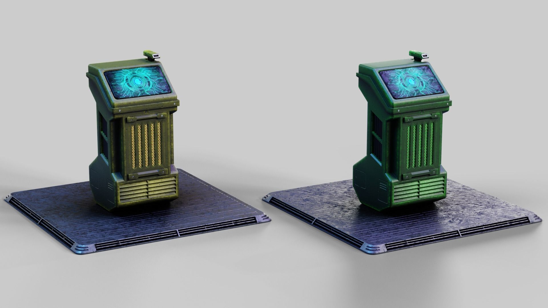 Sci-fi Computer Terminal Low-poly 3D model_18