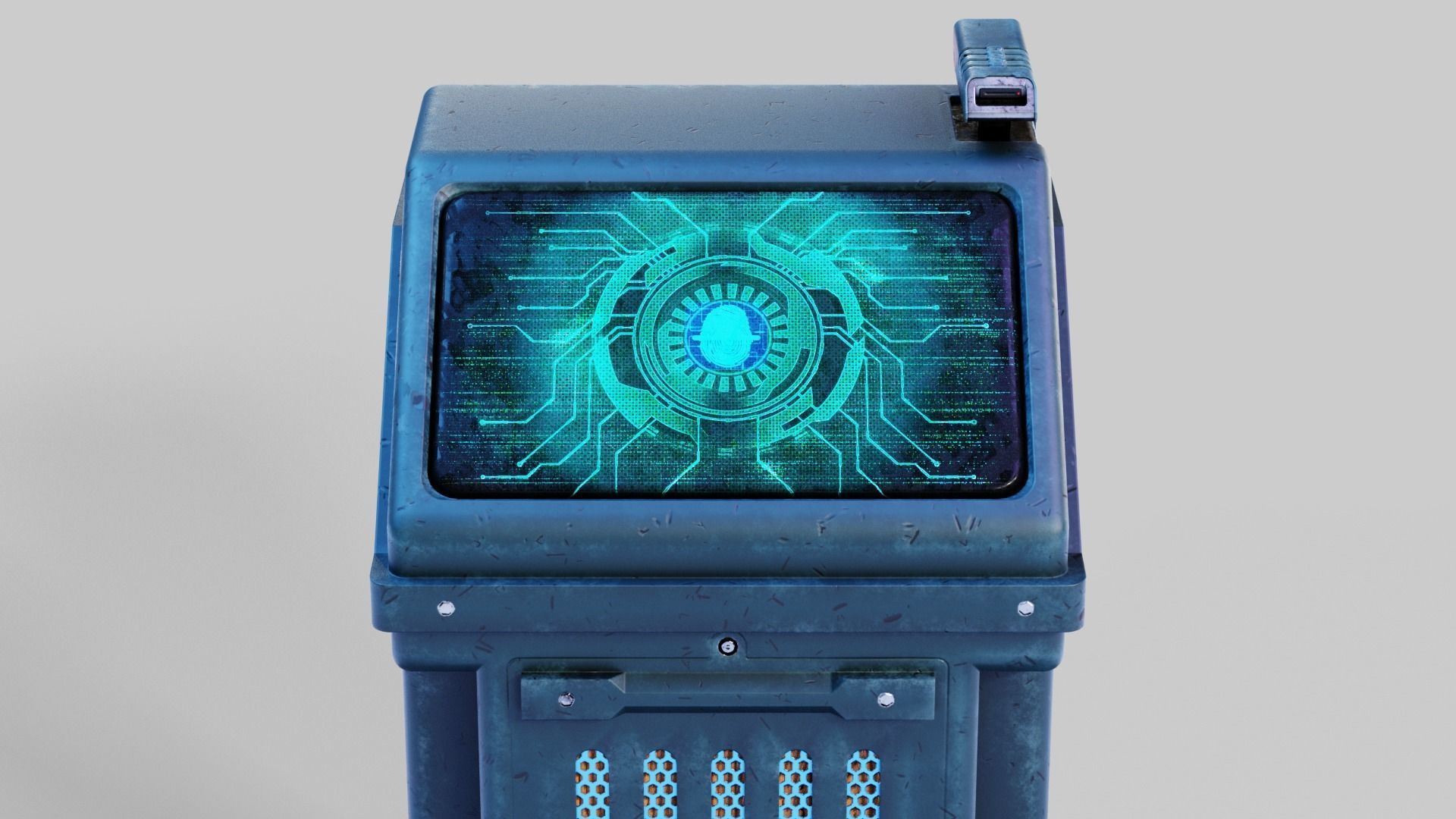 Sci-fi Computer Terminal Low-poly 3D model_10