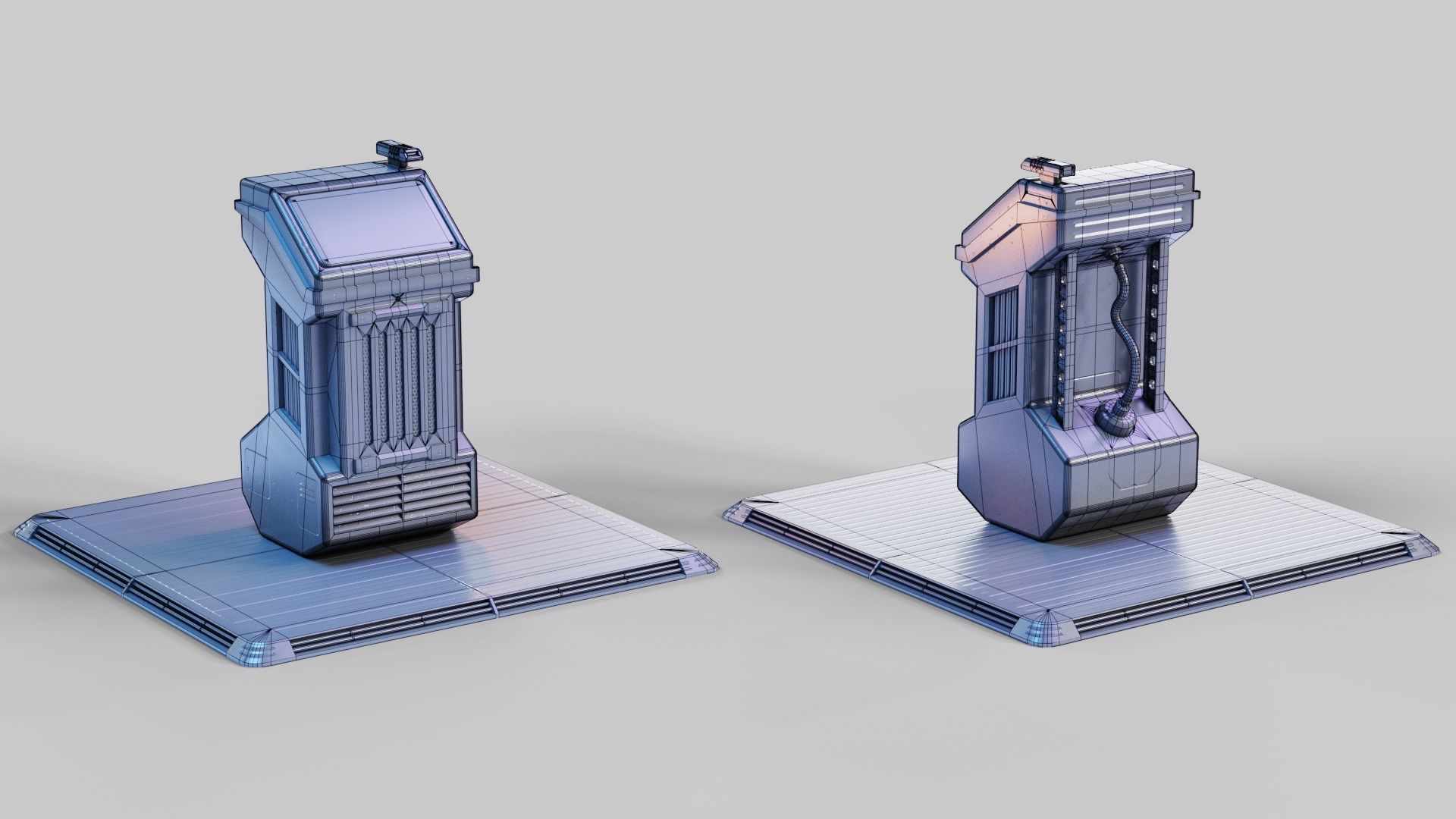 Sci-fi Computer Terminal Low-poly 3D model_20