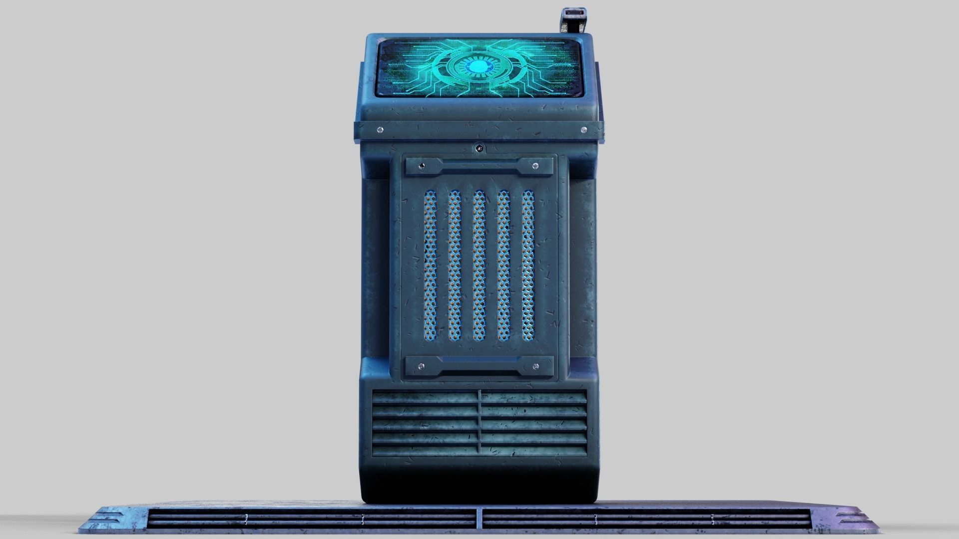 Sci-fi Computer Terminal Low-poly 3D model_4