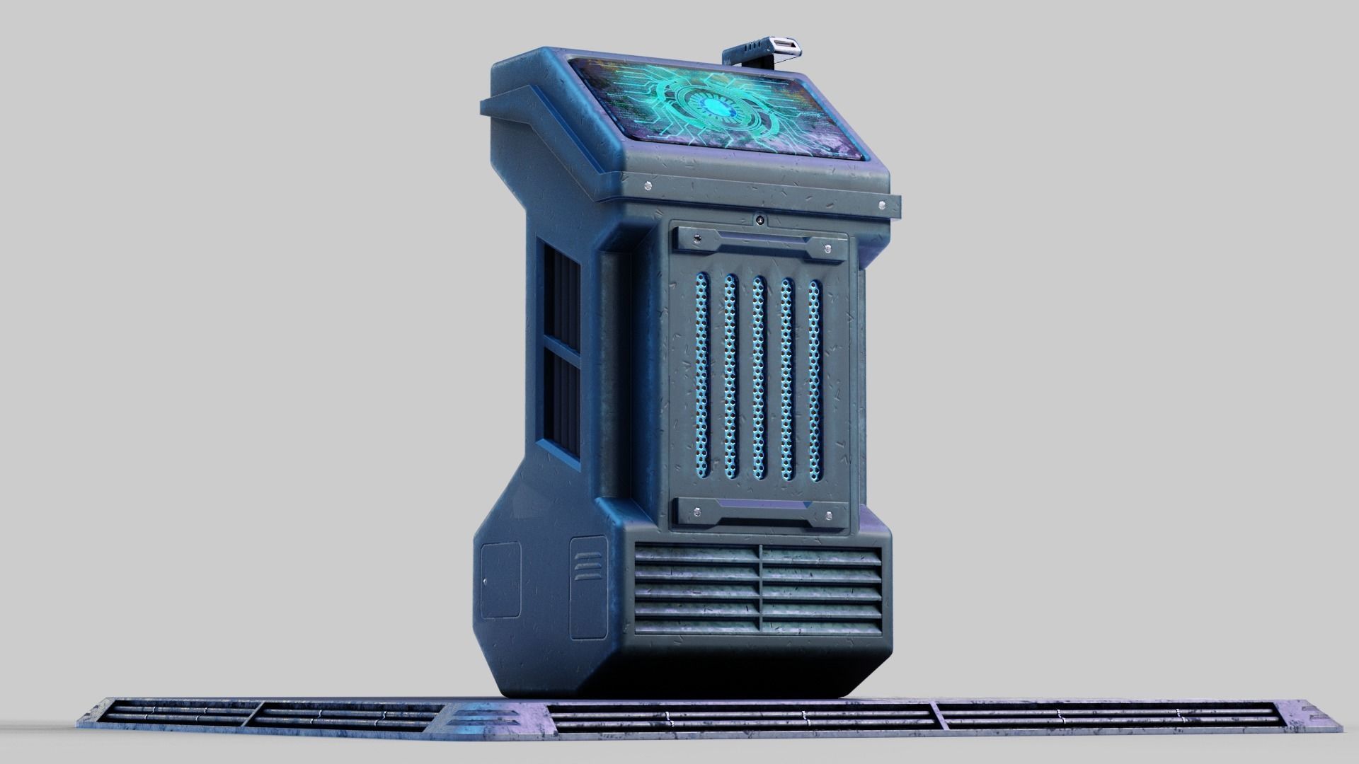 Sci-fi Computer Terminal Low-poly 3D model_2