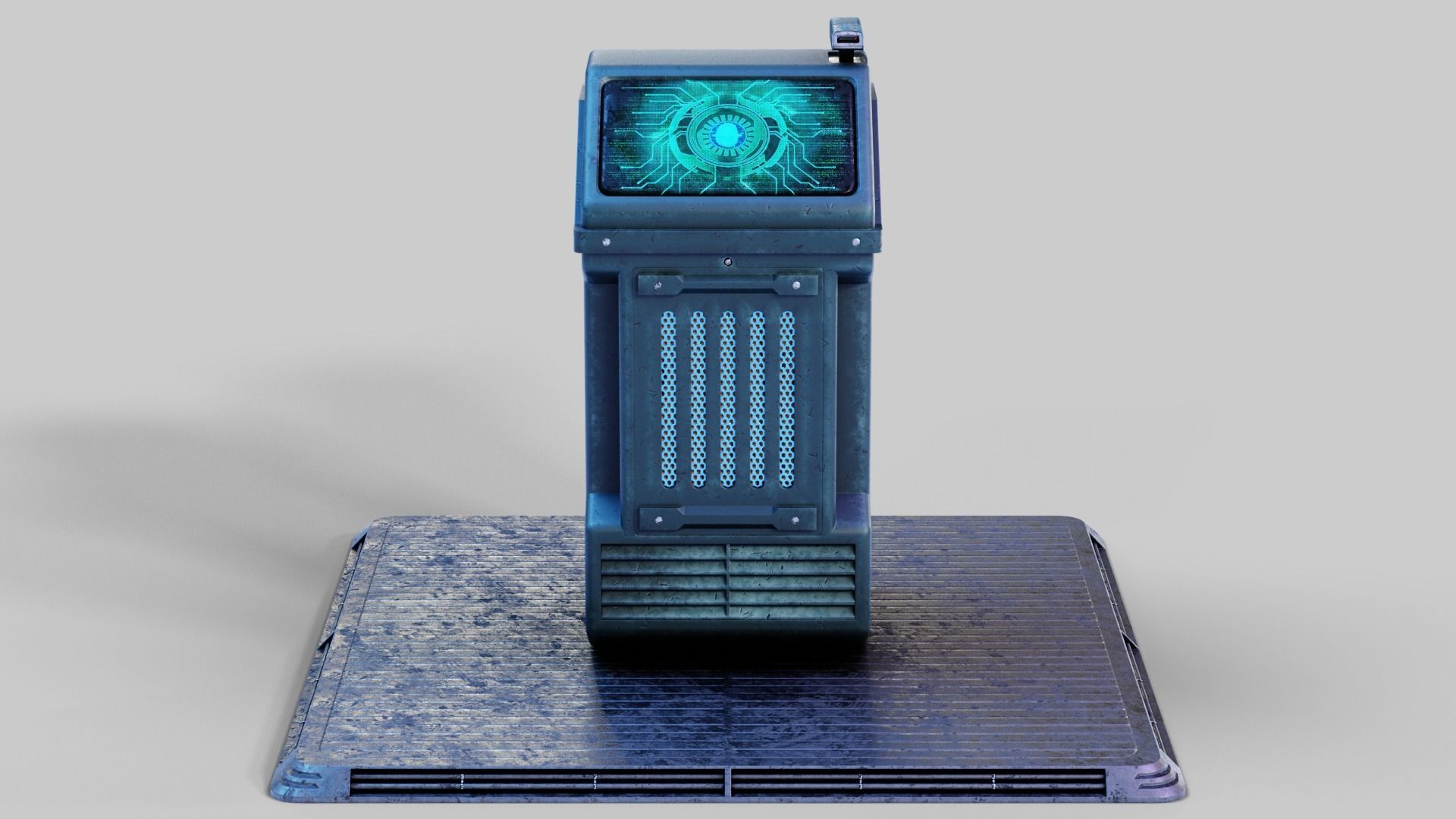 Sci-fi Computer Terminal Low-poly 3D model_3