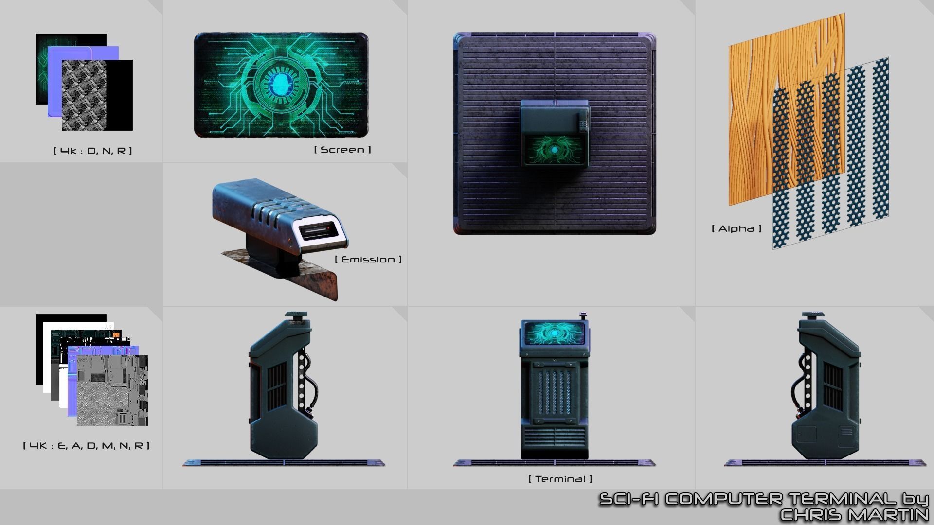 Sci-fi Computer Terminal Low-poly 3D model_23