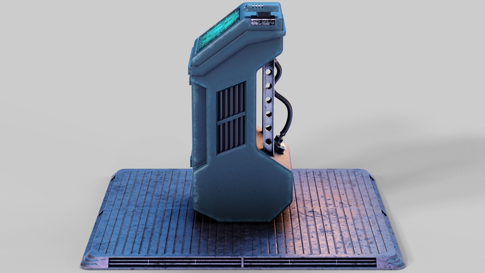 Sci-fi Computer Terminal Low-poly 3D model_6