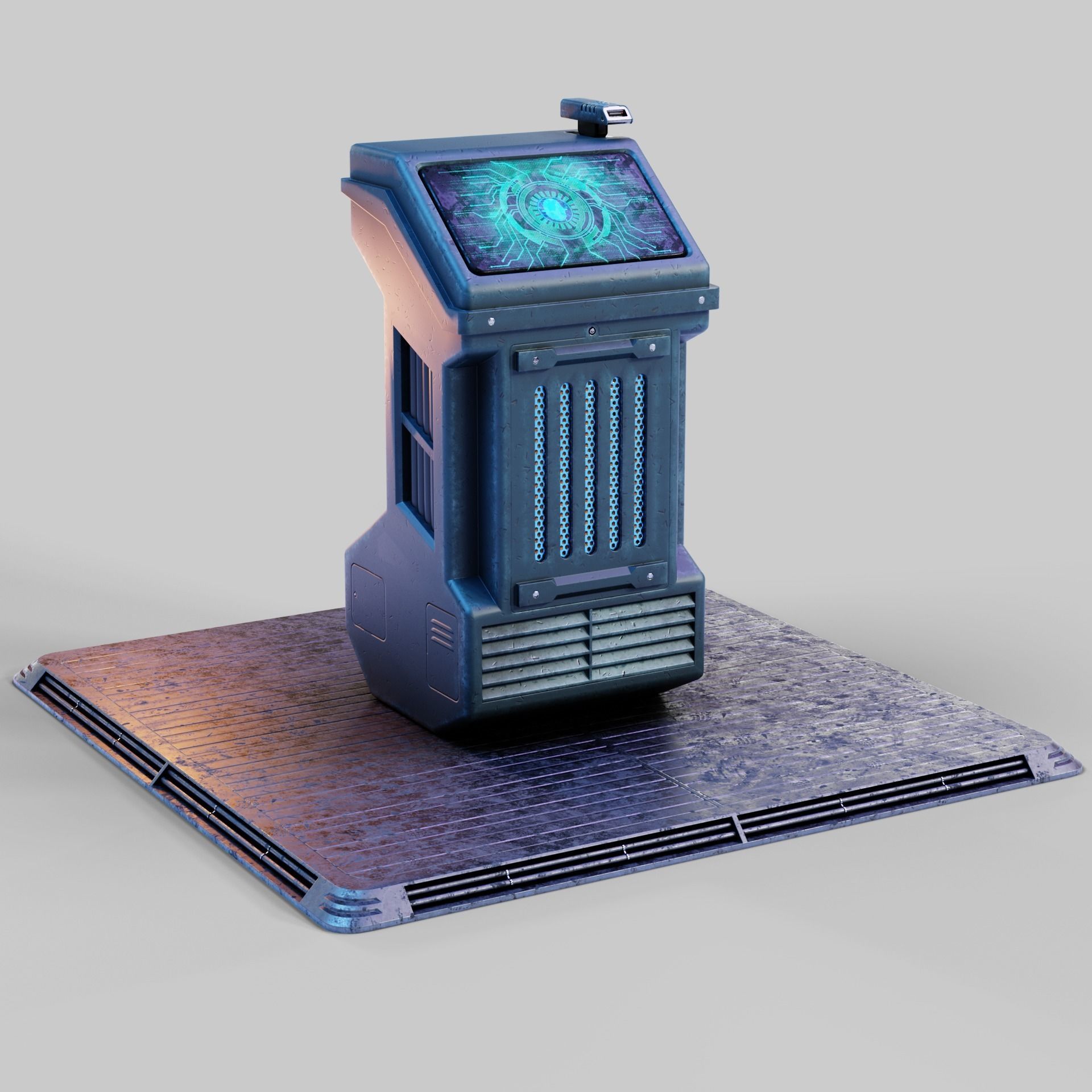 Sci-fi Computer Terminal Low-poly 3D model_21