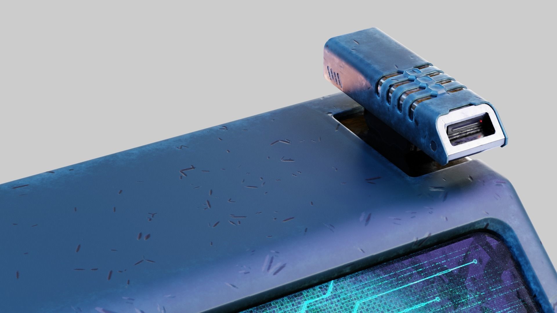 Sci-fi Computer Terminal Low-poly 3D model_8