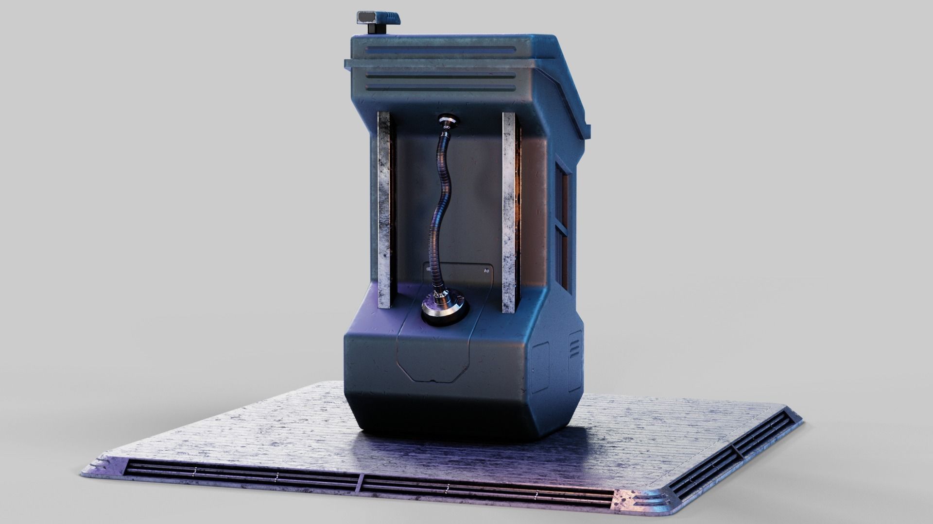 Sci-fi Computer Terminal Low-poly 3D model_7