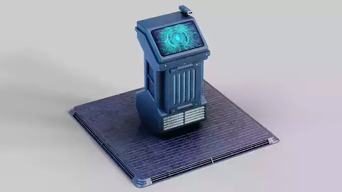 Sci-fi Computer Terminal Low-poly 3D model