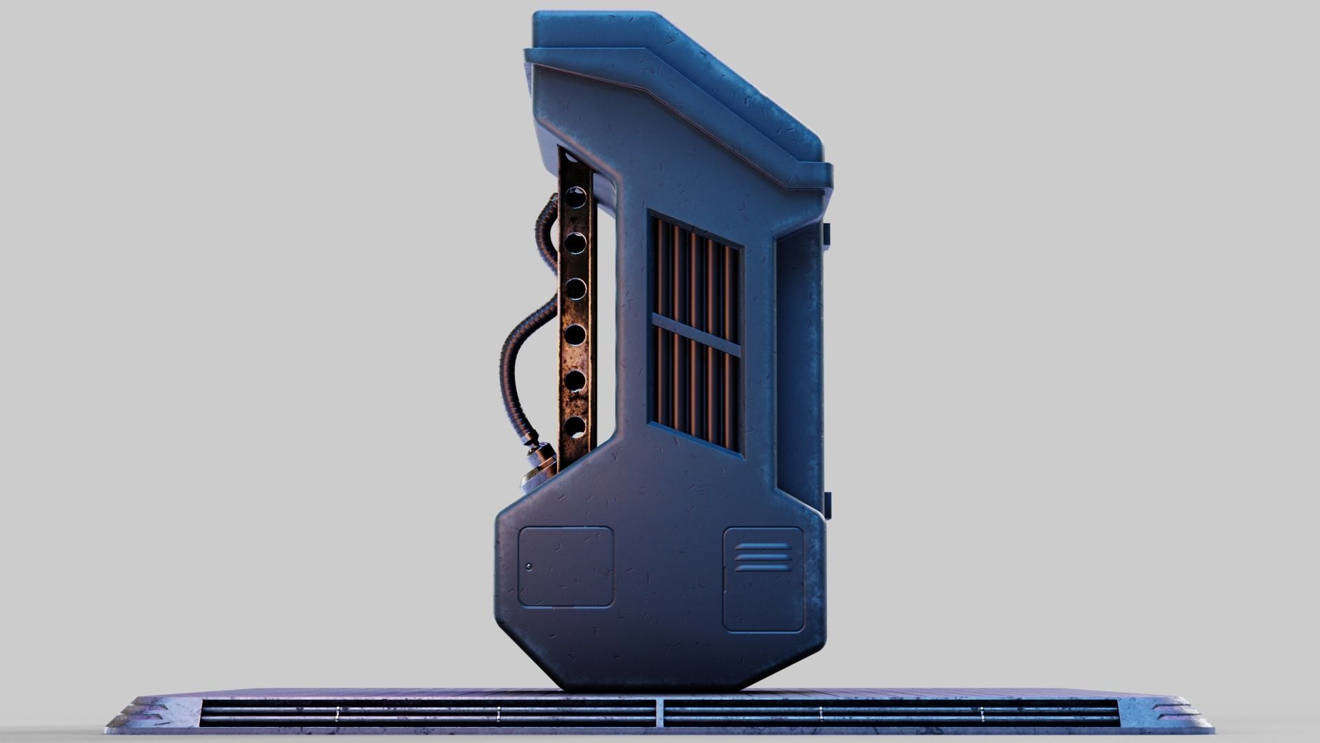 Sci-fi Computer Terminal Low-poly 3D model_5