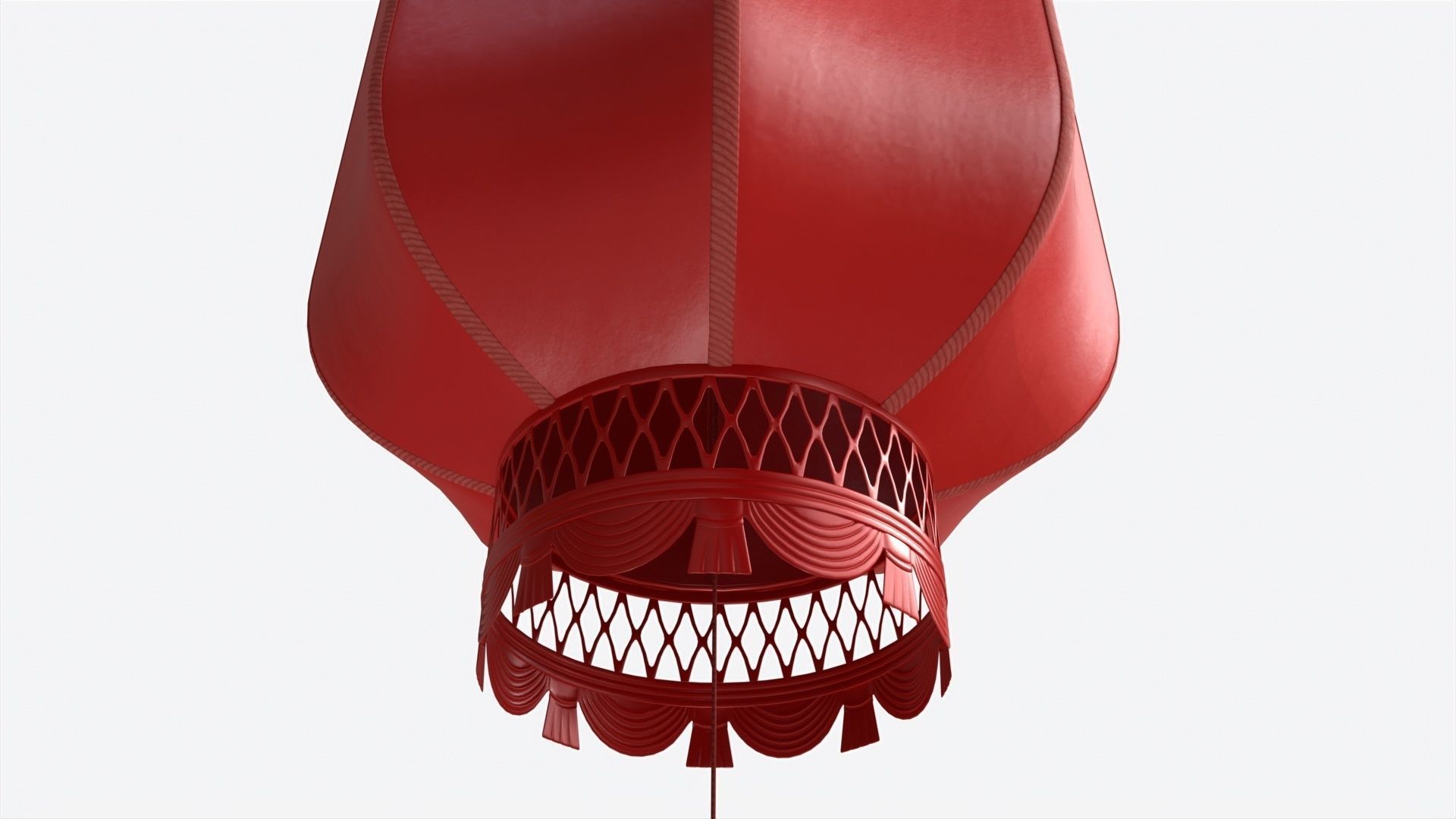 Oriental Traditional Hanging Paper Lantern 02 3D model_2