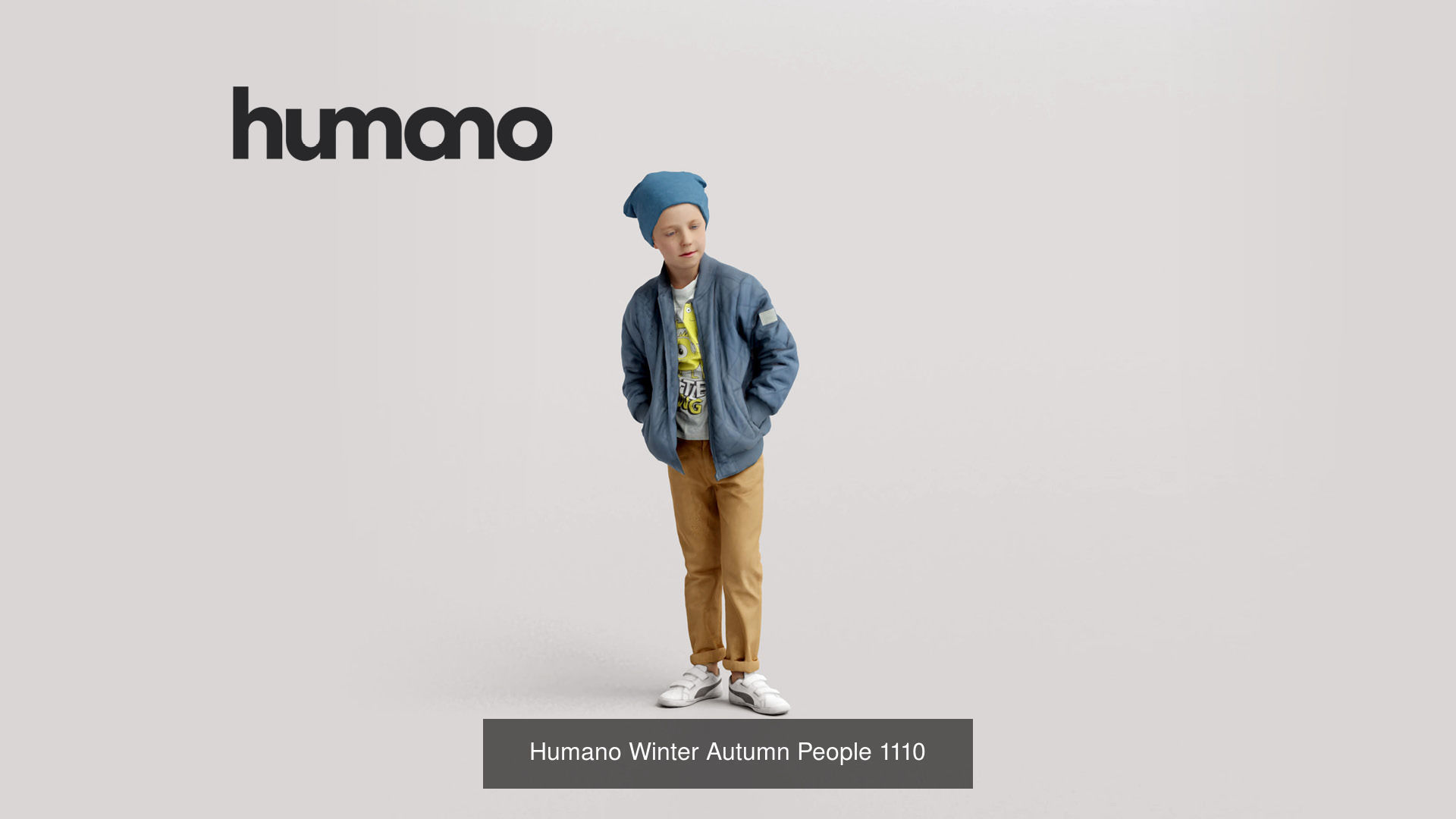 Humano 5-Pack - WINTER AUTUMN PEOPLE - 5x 3D models A 3D Model Collection_4