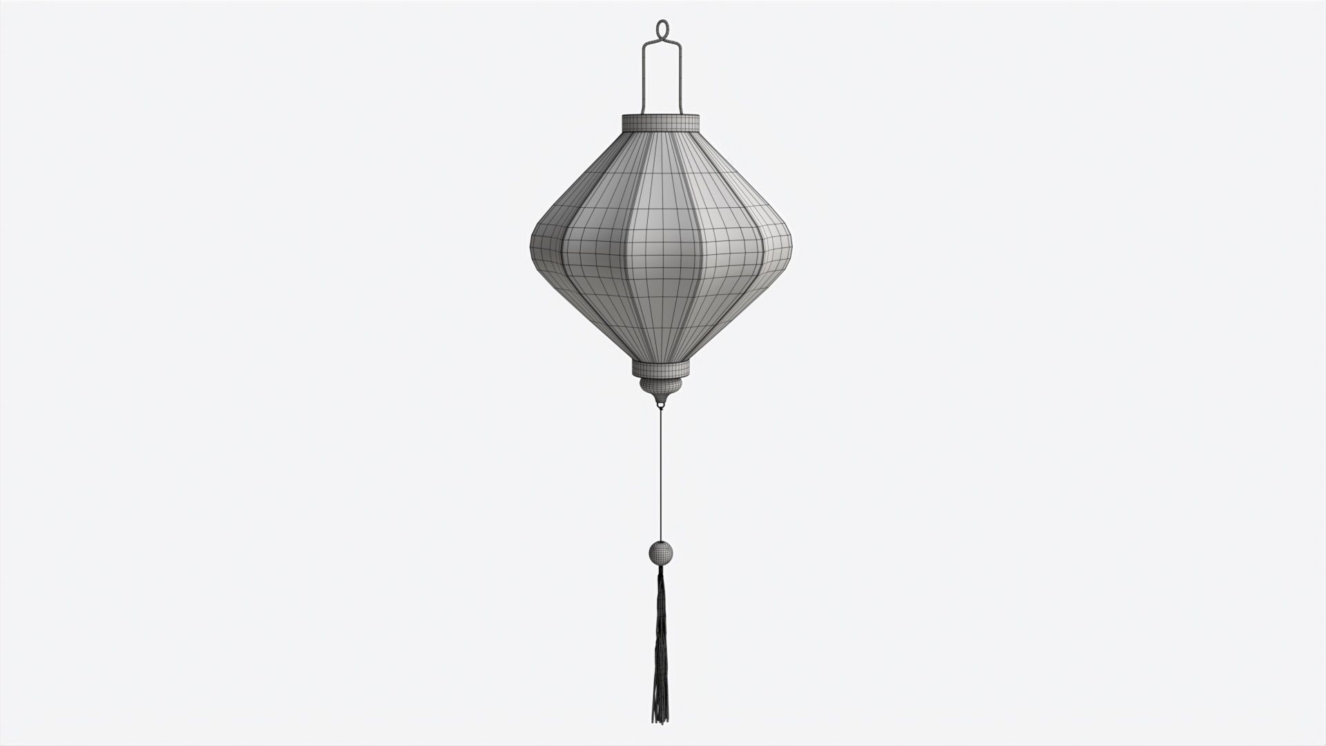 Oriental Traditional Hanging Silk Lantern 01 3D model_6