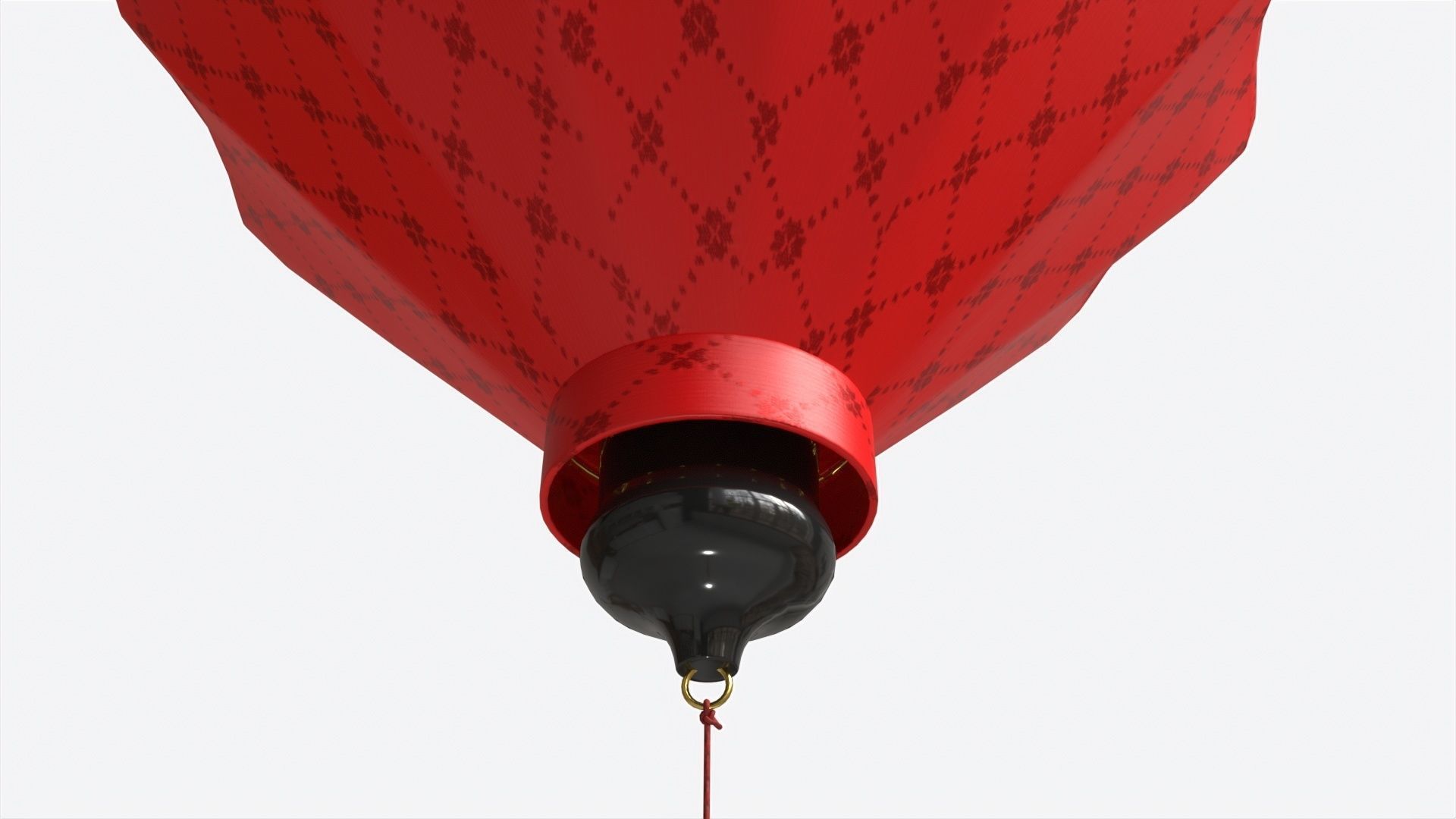 Oriental Traditional Hanging Silk Lantern 01 3D model_3