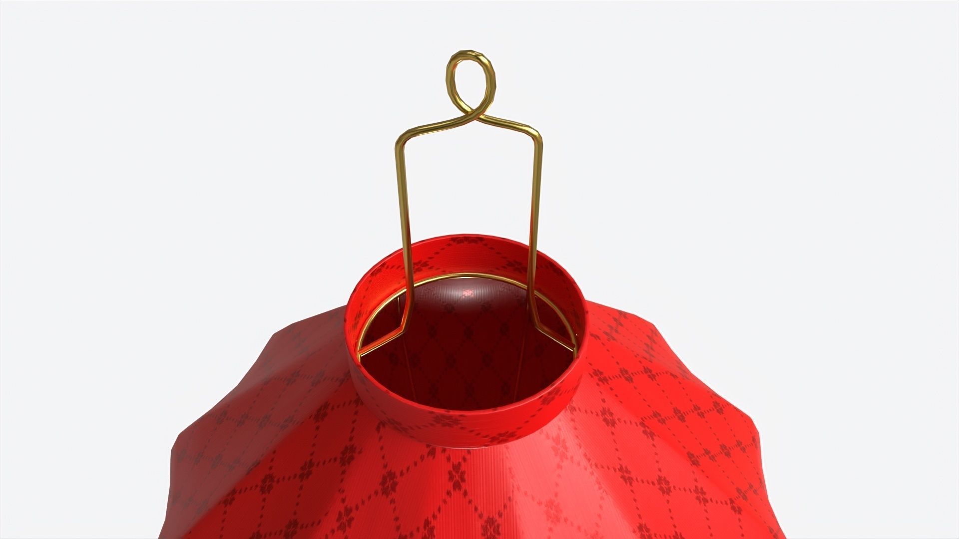 Oriental Traditional Hanging Silk Lantern 01 3D model_1