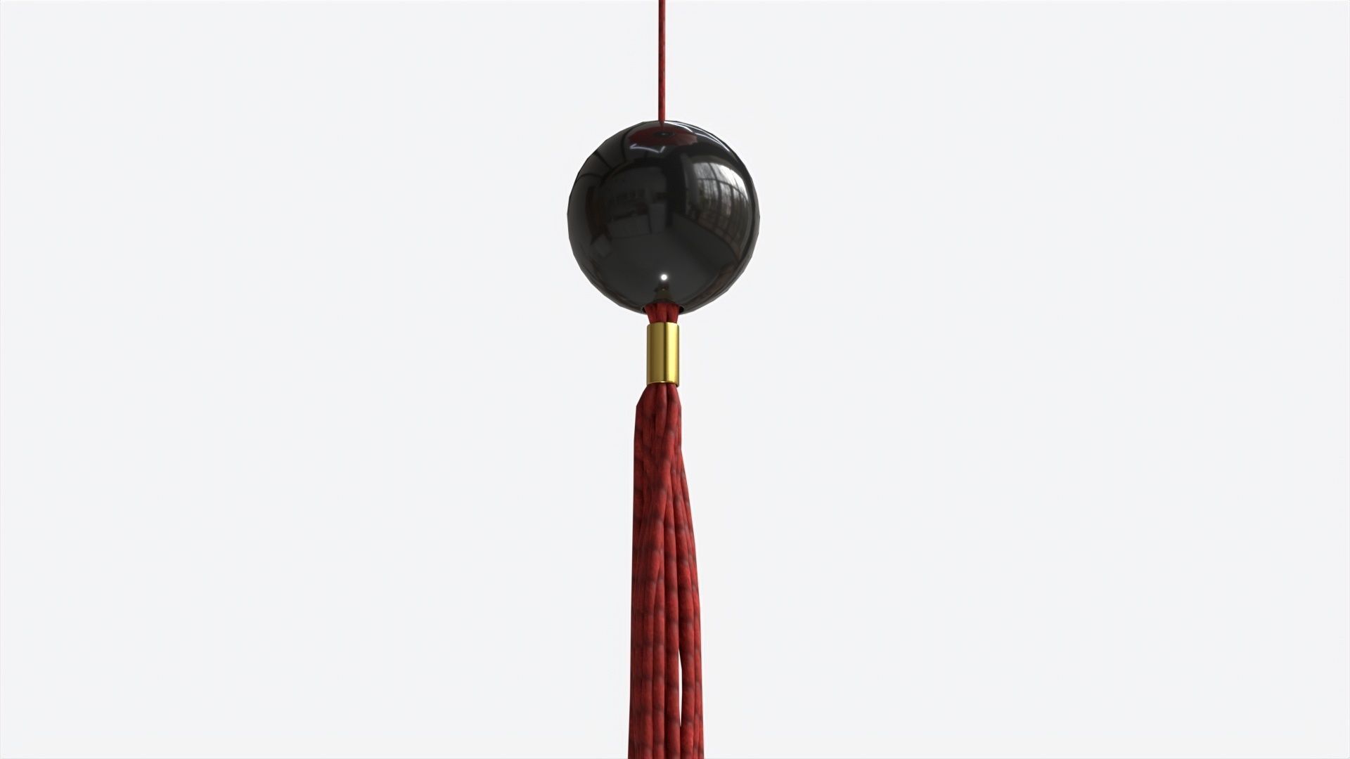 Oriental Traditional Hanging Silk Lantern 01 3D model_2