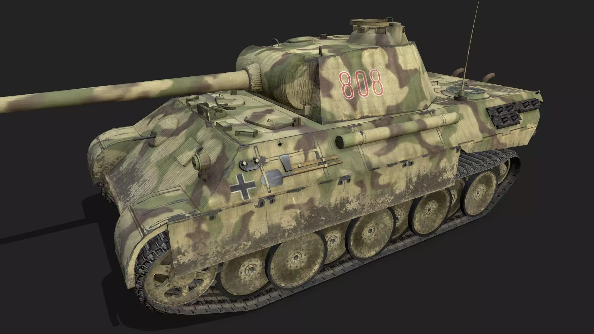 Panzer 5 tank Low-poly 3D model