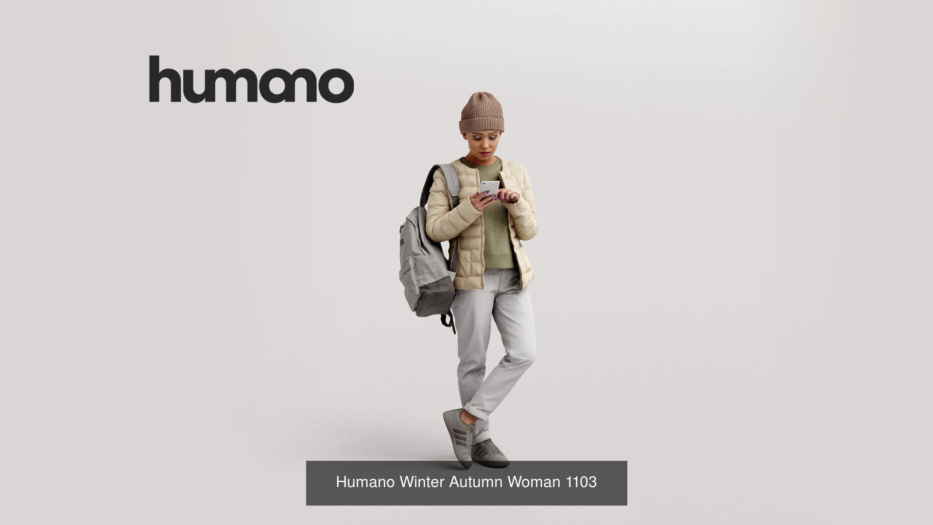 Humano 5-Pack - WINTER AUTUMN PEOPLE - 5x 3D models C 3D Model Collection_2