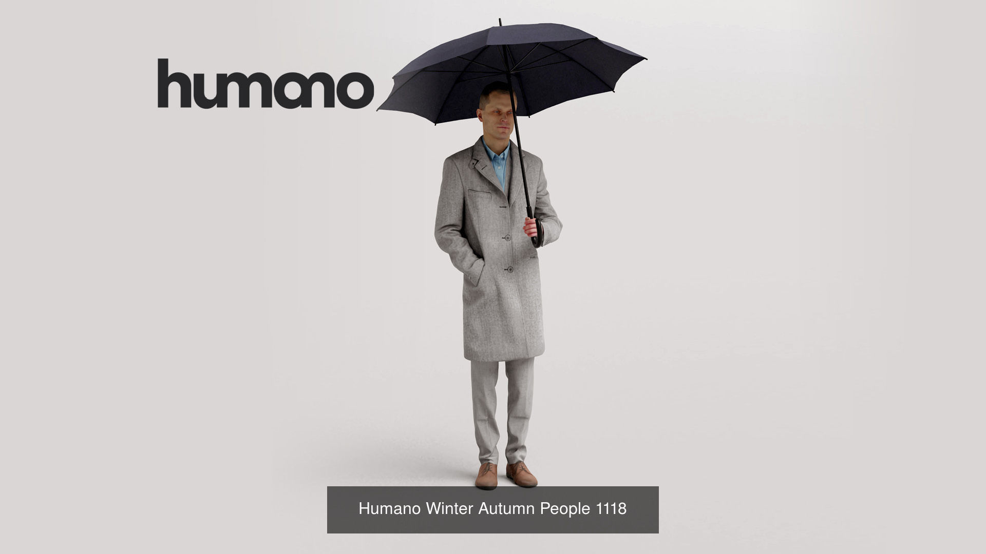 Humano 5-Pack - PEOPLE WITH UMBRELLAS -  RAINY - 5x 3D models D 3D Model Collection_5