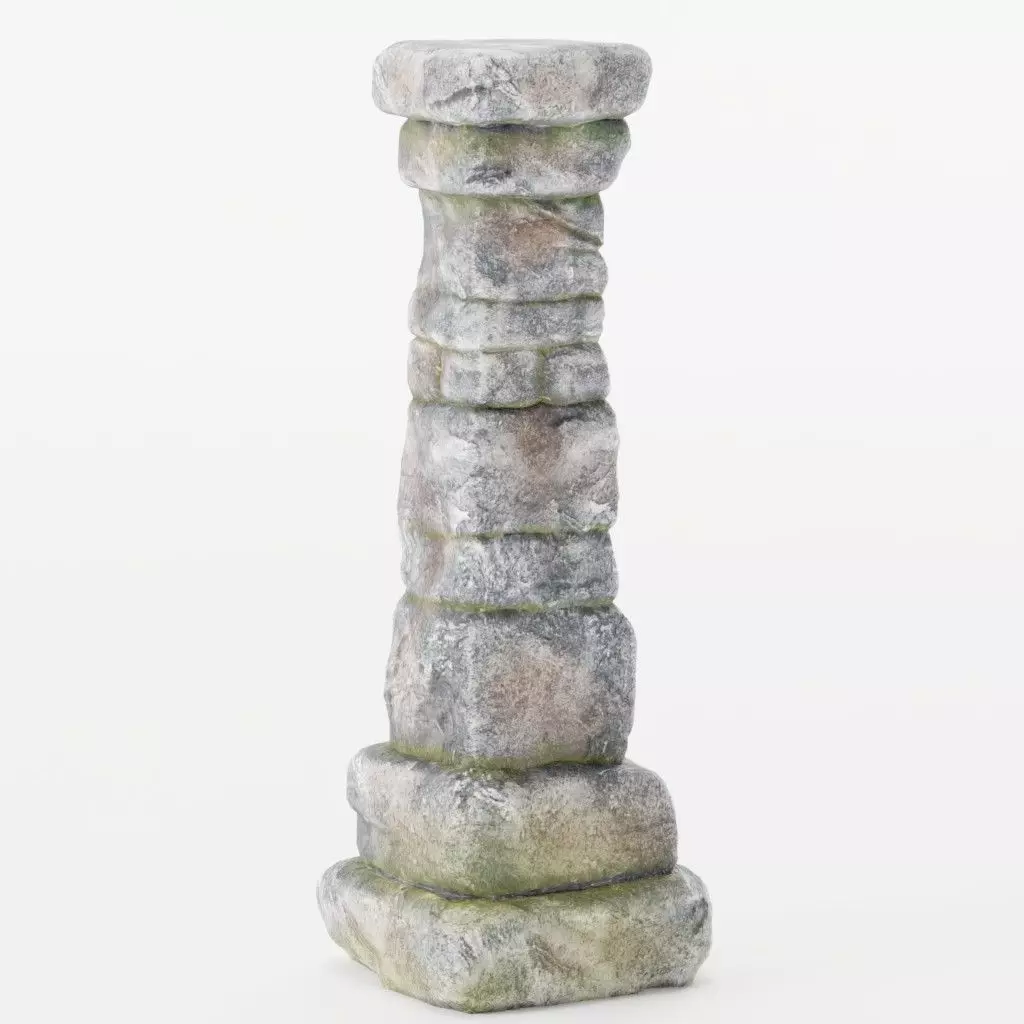 Pillar - Ancient Stone - Low-Poly Game-Ready Low-poly 3D model_0
