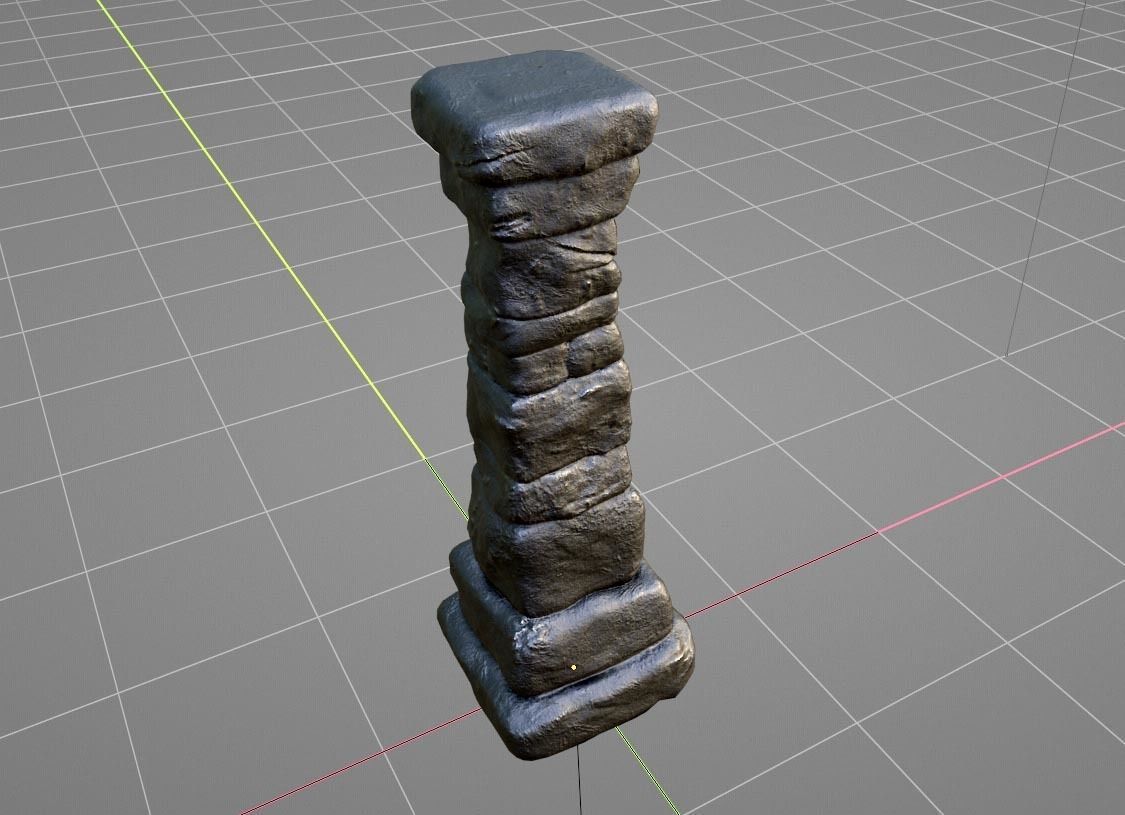 Pillar - Ancient Stone - Low-Poly Game-Ready Low-poly 3D model_2