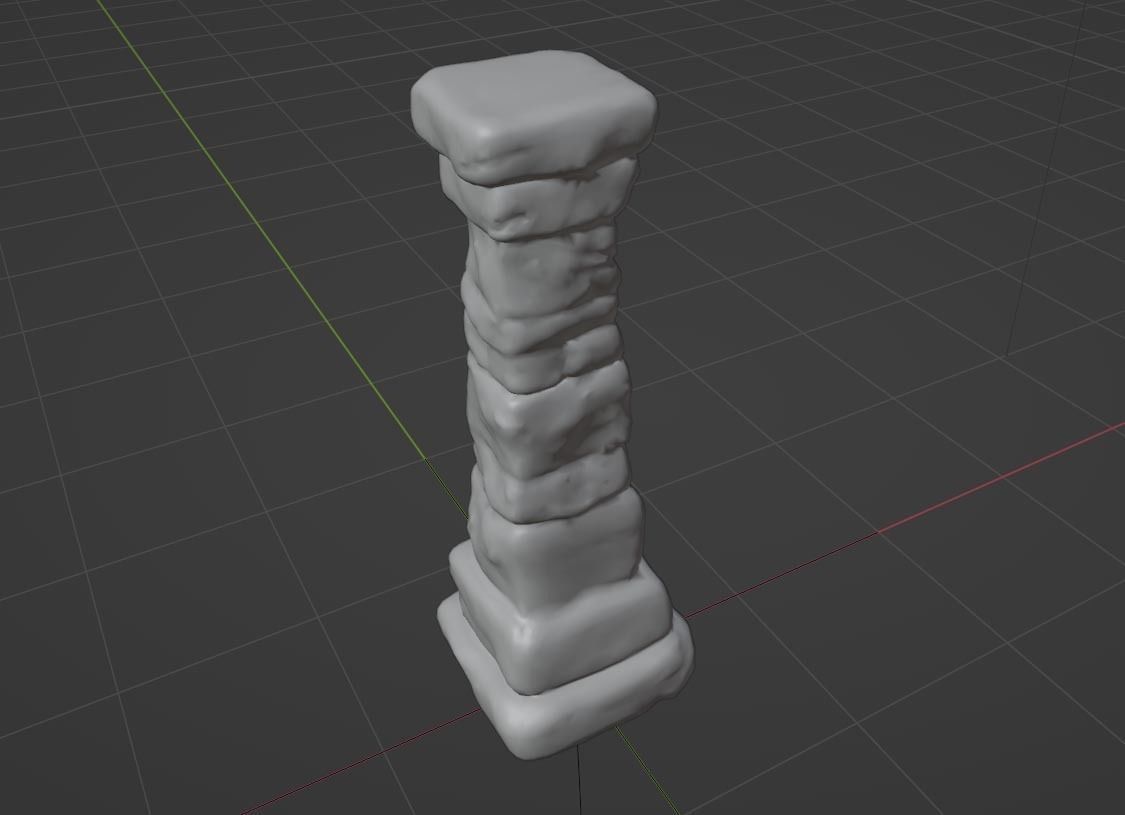Pillar - Ancient Stone - Low-Poly Game-Ready Low-poly 3D model_3