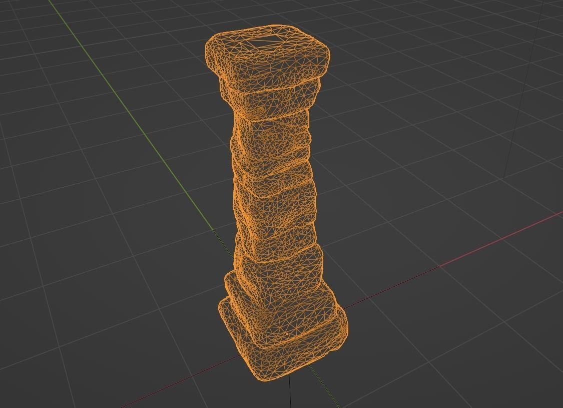 Pillar - Ancient Stone - Low-Poly Game-Ready Low-poly 3D model_4