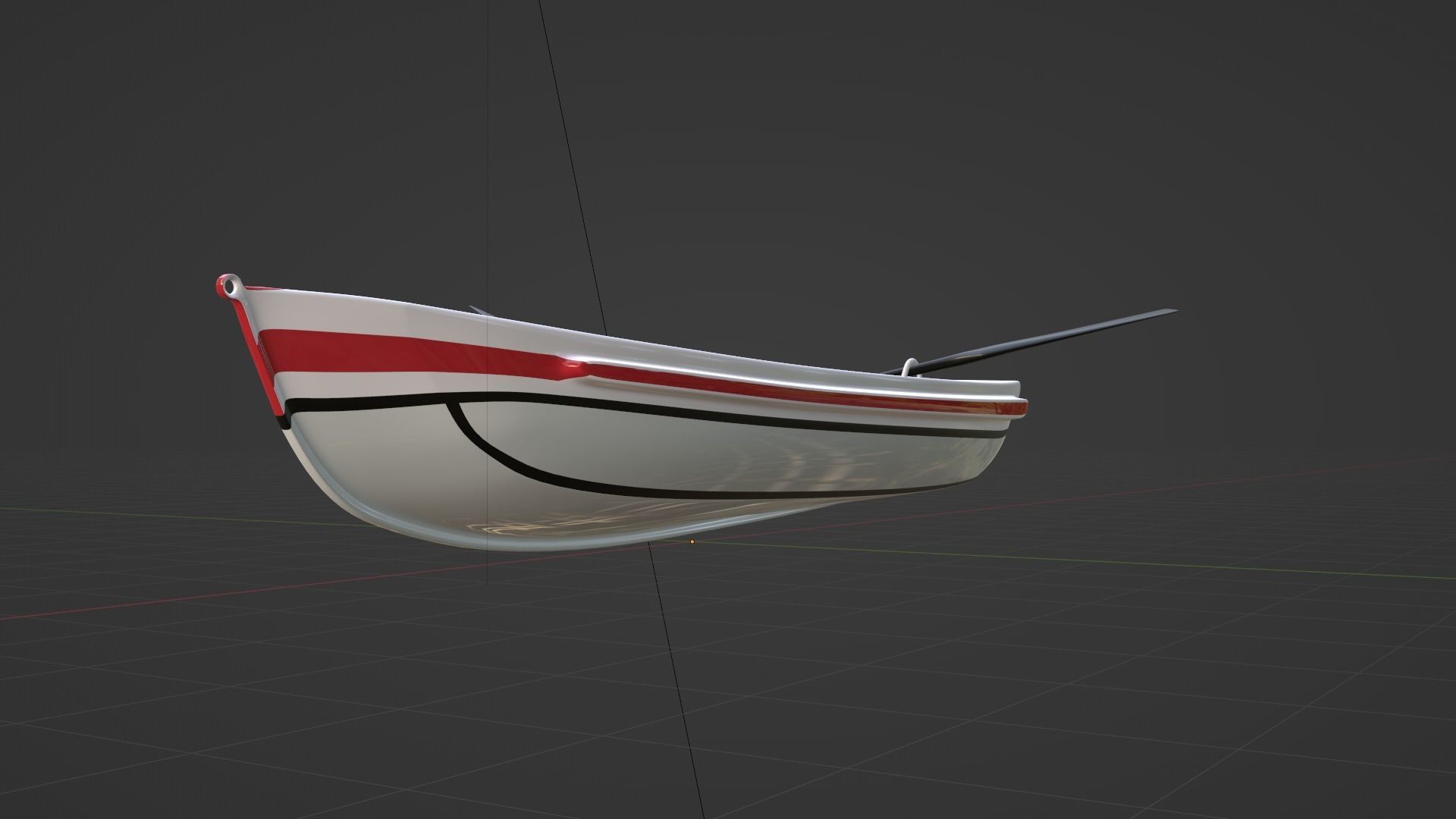 dinghy white Low-poly 3D model_9