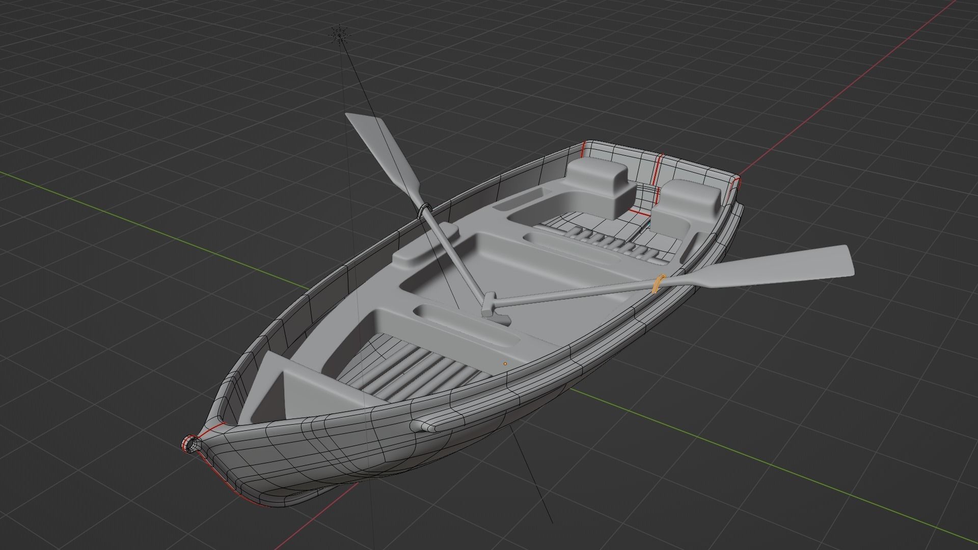 dinghy white Low-poly 3D model_5