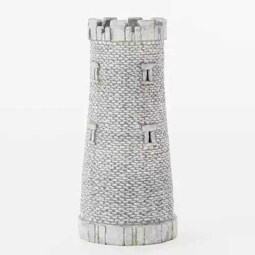 Castle Turret - Stone Embattlement Tower - Fortress Model Low-poly 3D model
