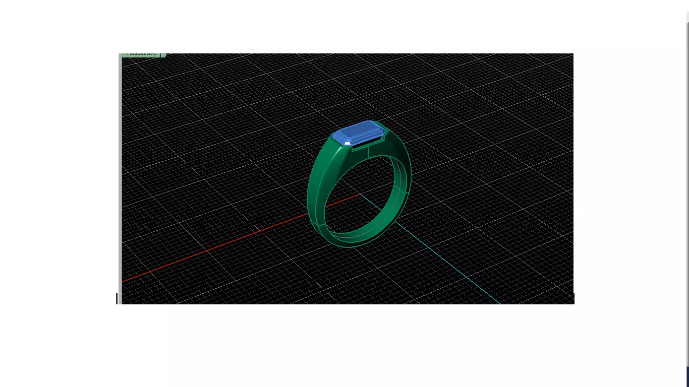 Men ring with coloured stone 3D print model_0