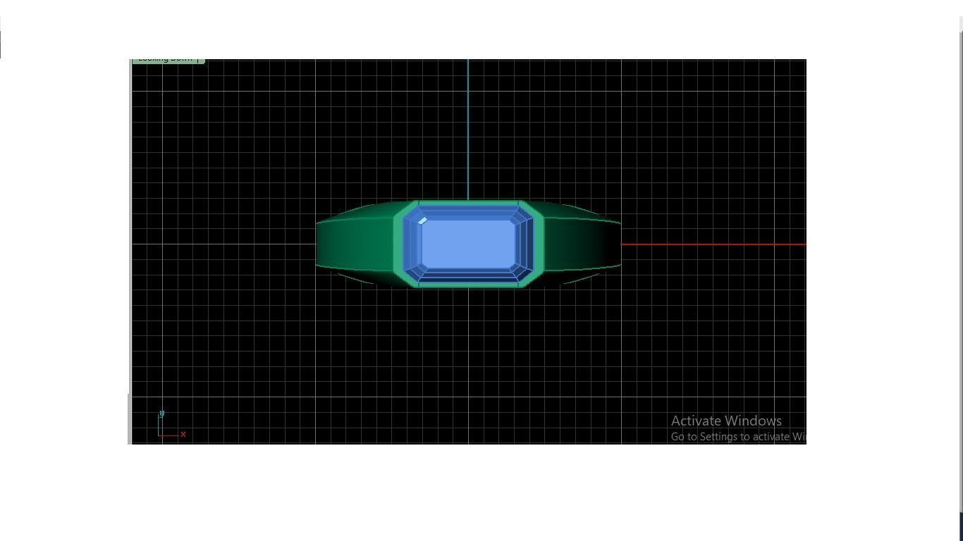 Men ring with coloured stone 3D print model_2