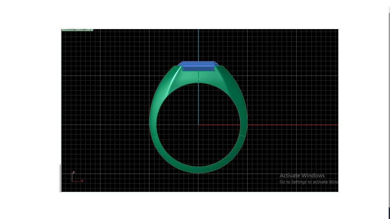 Men ring with coloured stone 3D print model_4