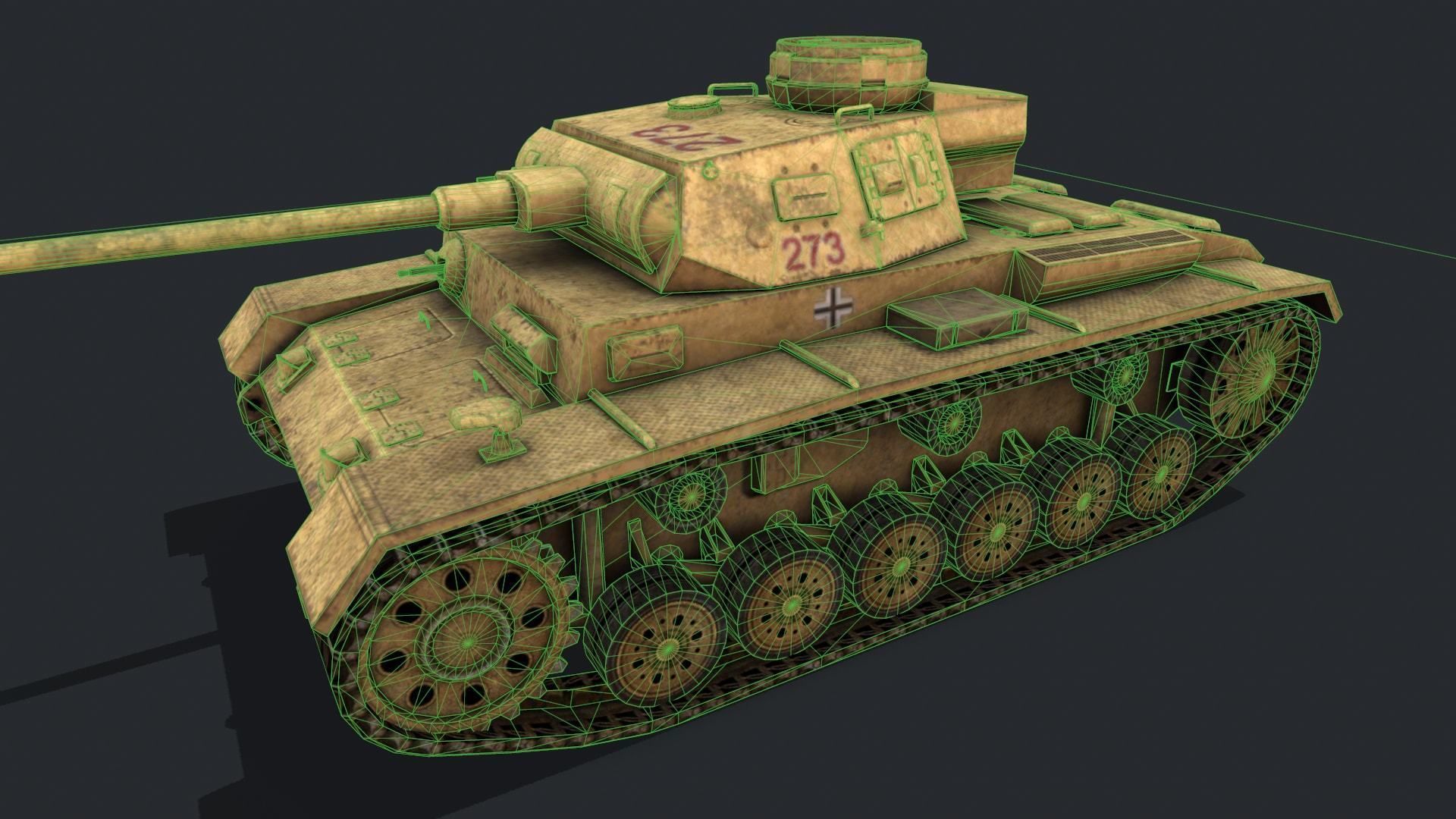 Panzer 4 tank Low-poly 3D model_1