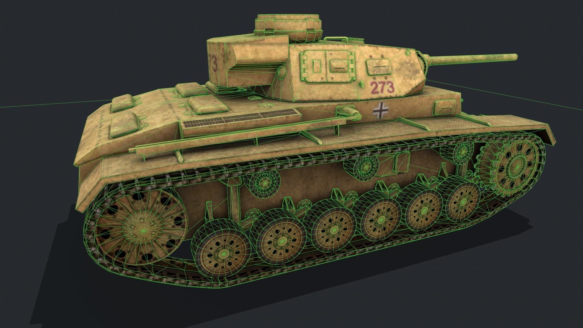 Panzer 4 tank Low-poly 3D model_7