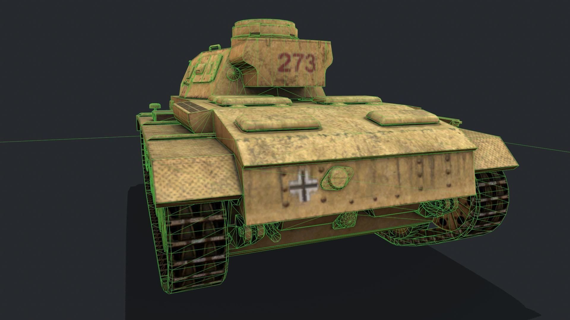 Panzer 4 tank Low-poly 3D model_9