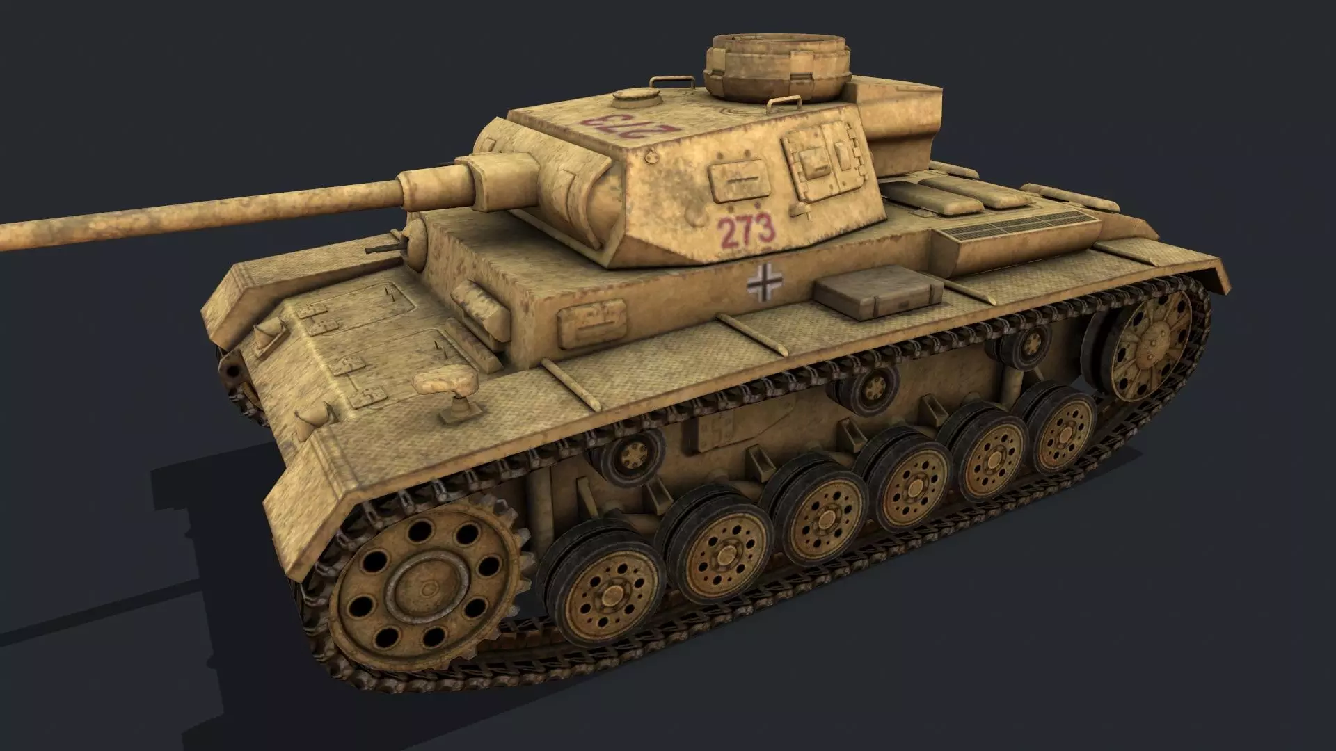 Panzer 4 tank Low-poly 3D model_0