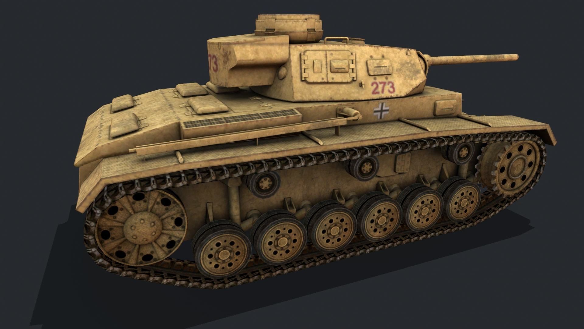 Panzer 4 tank Low-poly 3D model_6