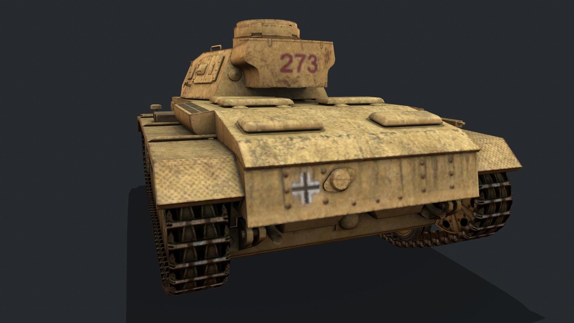 Panzer 4 tank Low-poly 3D model_8