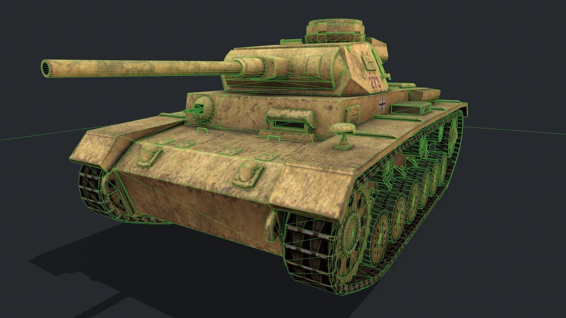Panzer 4 tank Low-poly 3D model_3