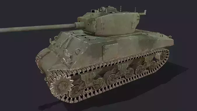Sherman tank Low-poly 3D model