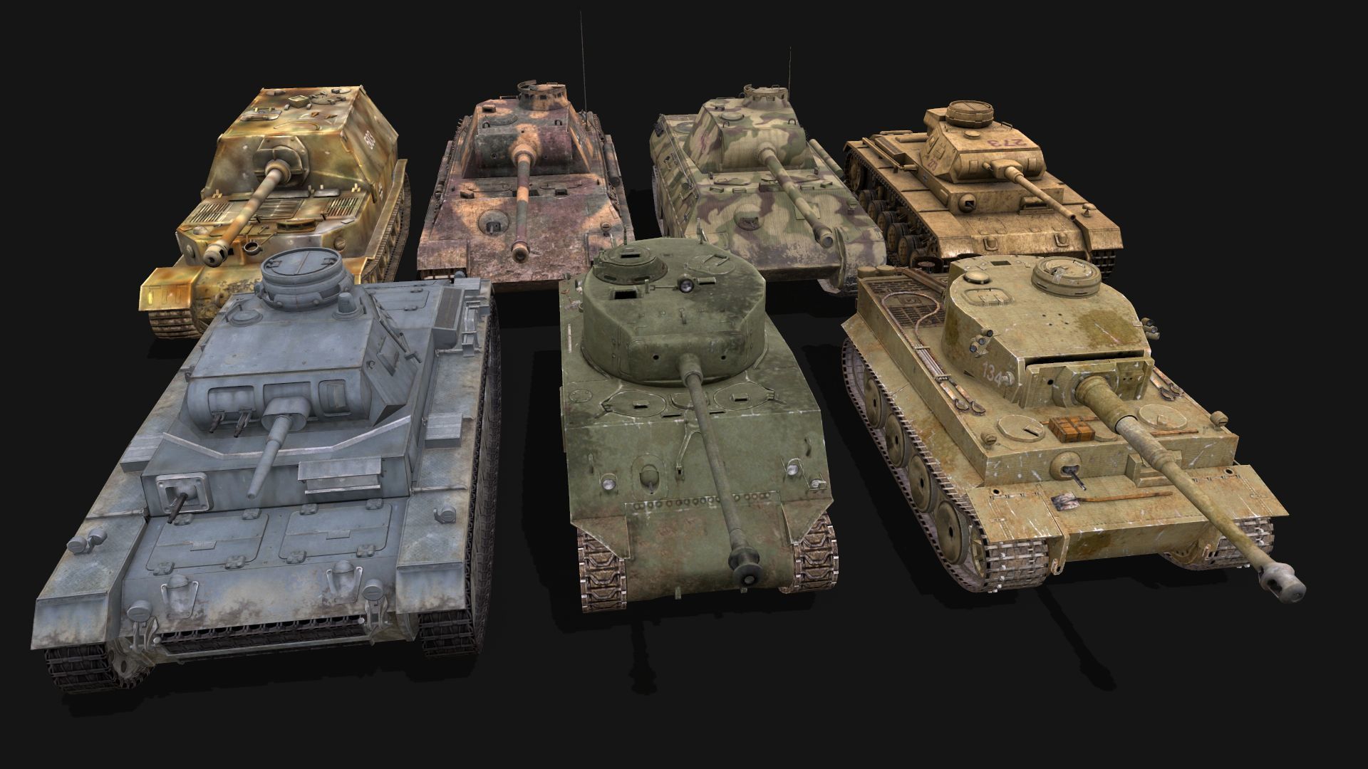 Tank Pack 7 Models 3D Model Collection_1