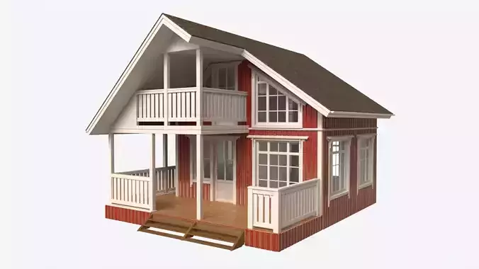 Classic Wooden Two Level House with Terrace