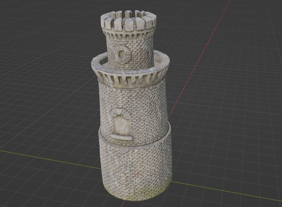 Medieval Castle Tower - Low-Poly - Game-Ready Low-poly 3D model_1