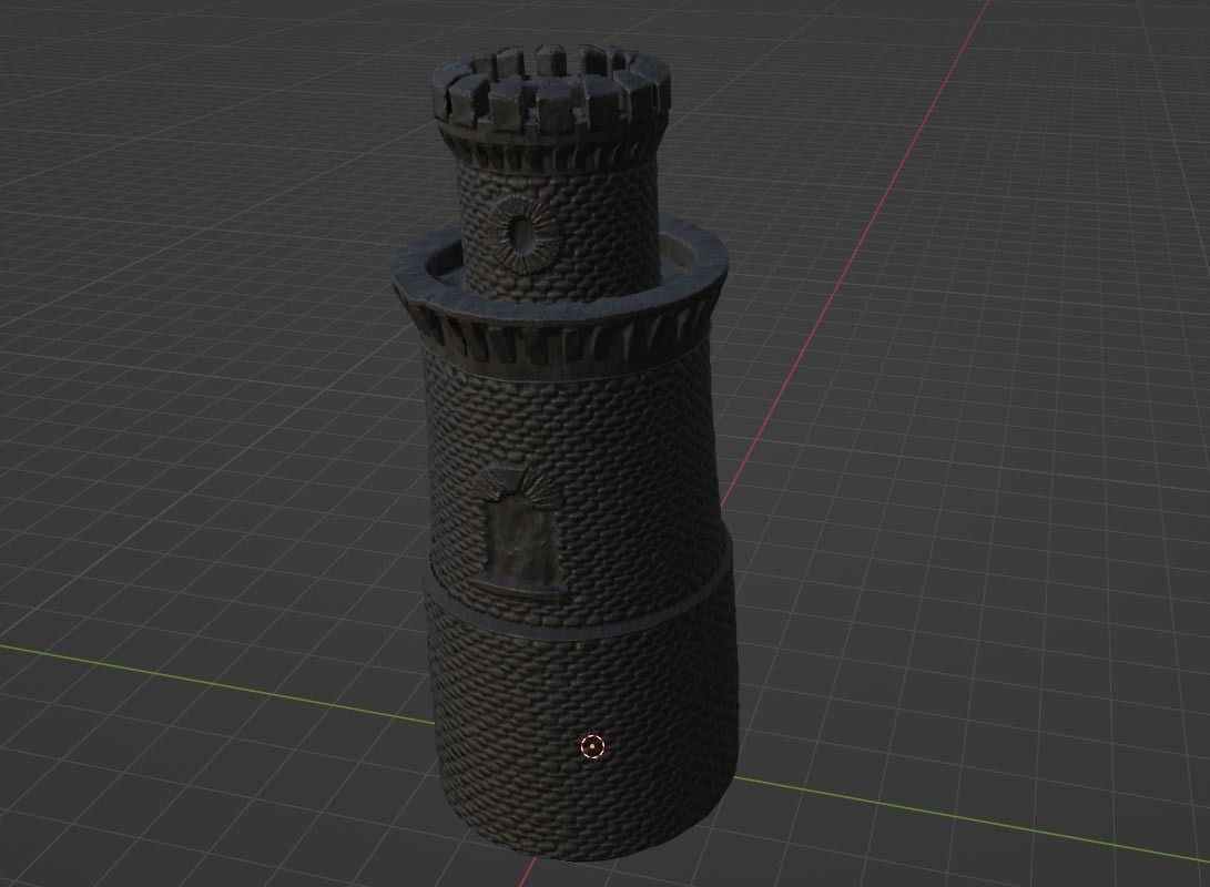 Medieval Castle Tower - Low-Poly - Game-Ready Low-poly 3D model_2