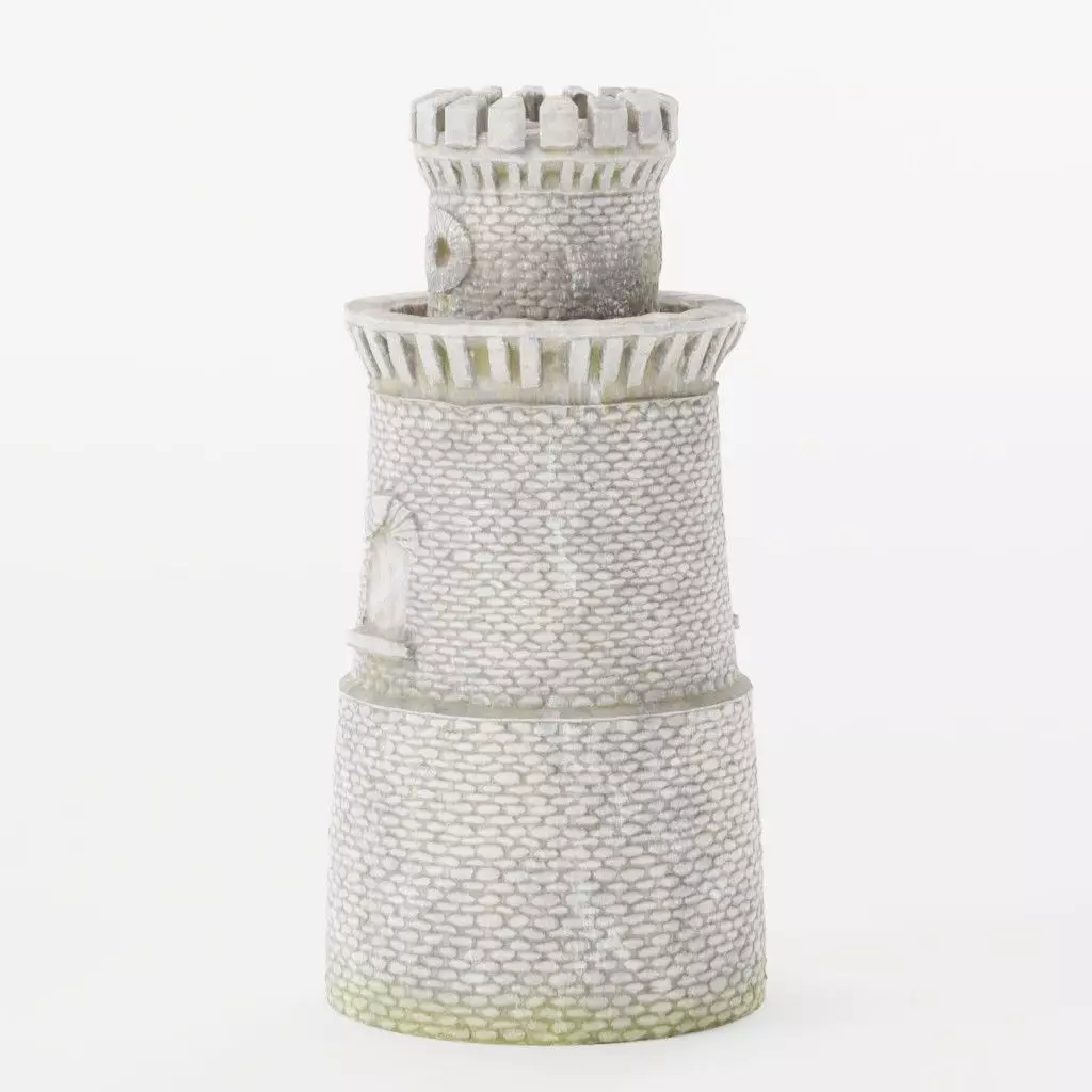 Medieval Castle Tower - Low-Poly - Game-Ready Low-poly 3D model_0