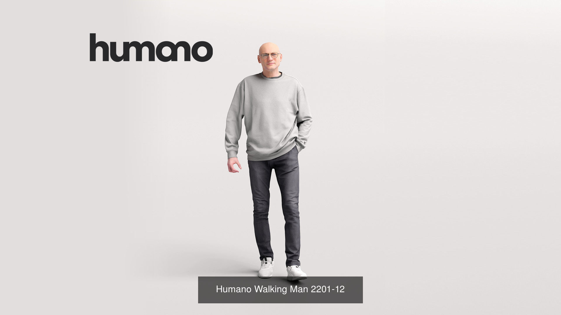Humano 6-Pack - WALKING PEOPLE - 6x 3D models B 3D Model Collection_5