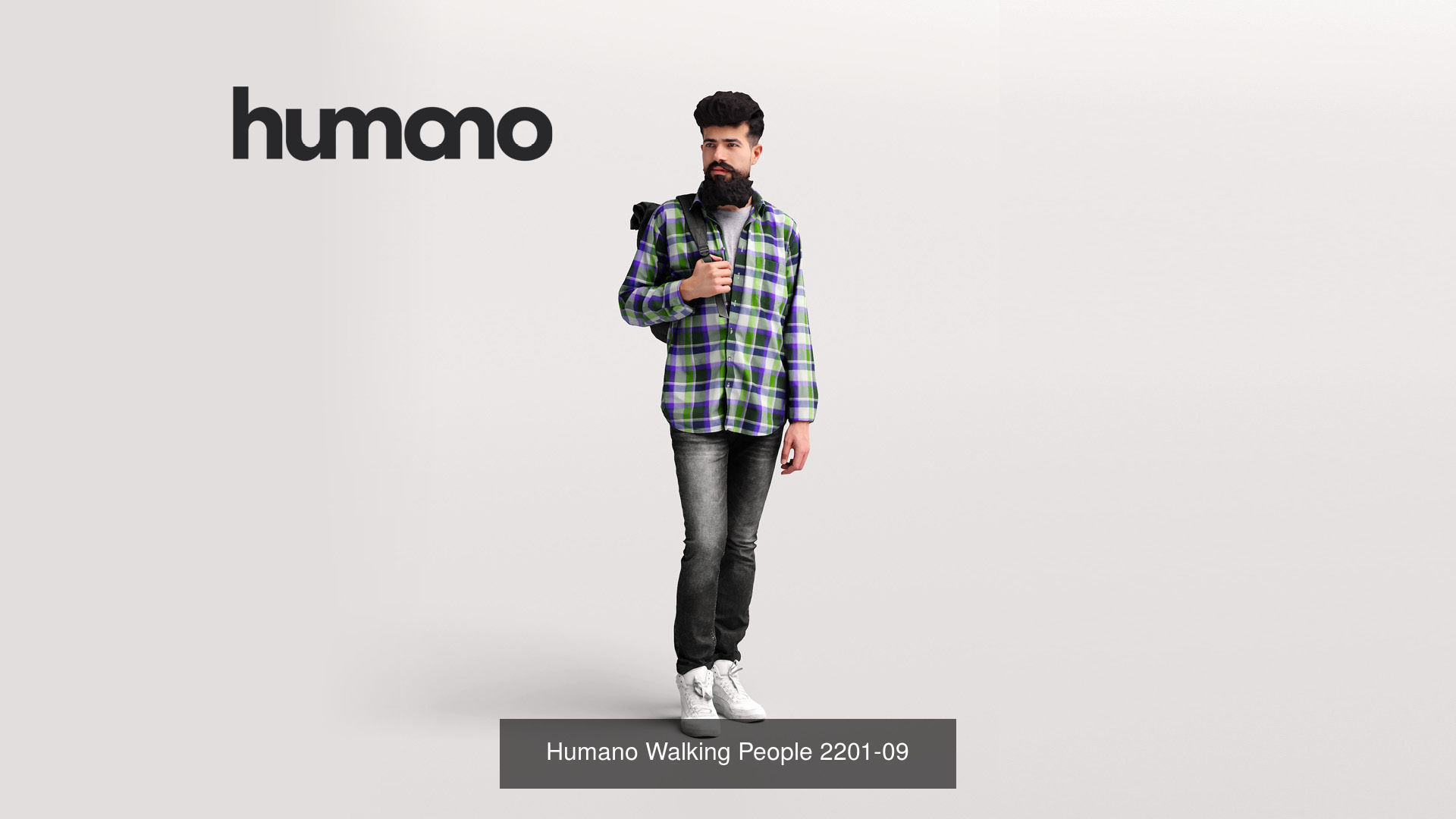 Humano 6-Pack - WALKING PEOPLE - 6x 3D models B 3D Model Collection_4