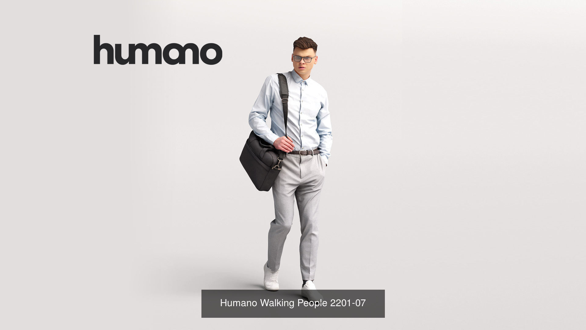 Humano 6-Pack - WALKING PEOPLE - 6x 3D models B 3D Model Collection_1